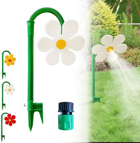Aspersor Crazy Daisy Giratorio de 360° para jardín, Sistema de riego Divertido con aspersores de Flores para niños y Mascotas