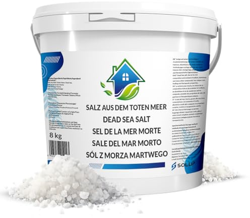 SOLUP Mar Morto, sali da bagno da 8 kg, secchiello naturale per pediluvio, benefico per irritazioni cutanee