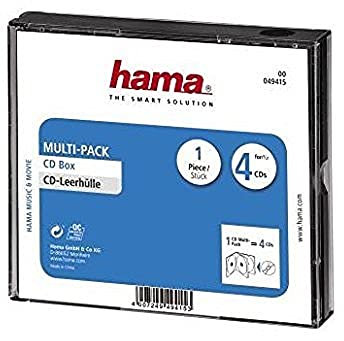 Hama CD-Leerhülle (für 4 CDs/DVDs/Blu-Rays, Multipack, 4in1, CD-Schutzhülle) schwarz, 00049415