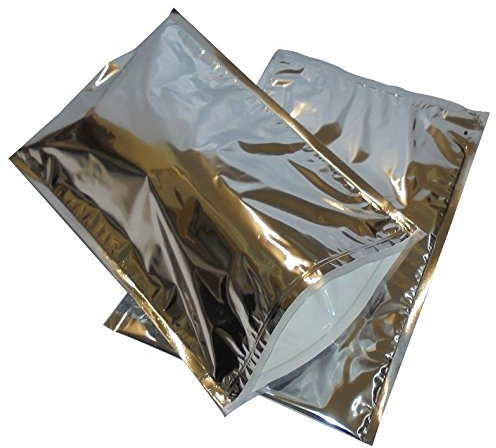 PZ 10 BUSTA TERMICA CM 23 X 35 COLORE ARGENTO SACCHETTO RICHIUDIBILE PER TRASPORTO ALIMENTI CONGELATI SURGELATI CHIUSURA ZIPLOCK