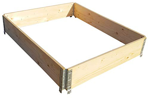 DTZ Palettenrahmen Aufsatzrahmen Hochbeet Gartenbeet Stapelrahmen (120x100x20 cm)