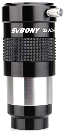 Svbony SV136 Barlowlinse 3X, 1,25 Zoll Achromatisches Barlow FMC Metallteleskop Zubehör für Planetenbeobachtungsfotografie