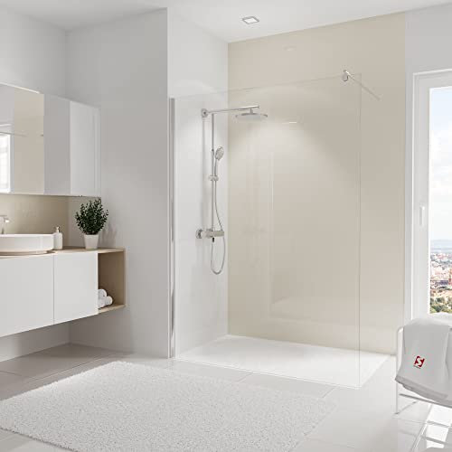 Schulte DecoDesign Hochglanz, Creme-Beige, 255 x 150 cm, Wandverkleidung als fugenfreier Fliesenersatz, EP19015253 769