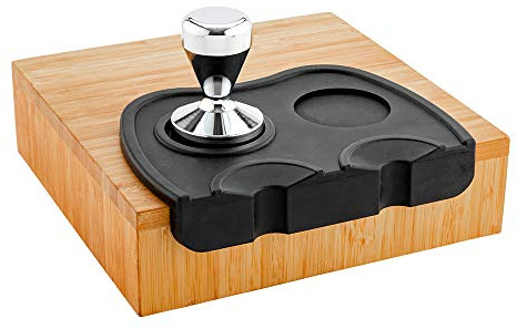 Restaurantware Espresso Tamping Mat - 8.25 x 5.75 Inches - Silicone Coffee Tamping Pad - Barista Tamper Mat - Non-Slip Black Design for Espresso Preparation and Barista Training