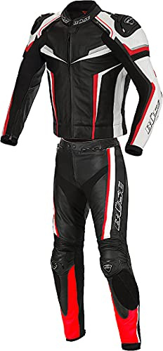 Büse Mille Abito in pelle moto a due pezzi, nero/rosso, 56