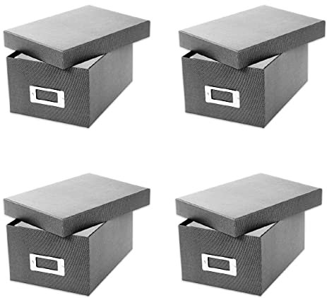 4x Goldbuch Fotobox Bella Vista bis 2800 Fotos 10x15 Foto Aufbewahrungsbox (anthrazit)