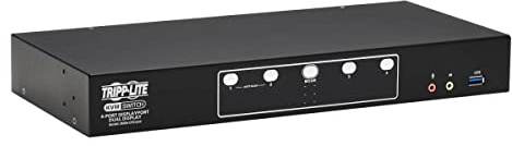 Tripp Lite 4-Port DisplayPort KVM Switch, Control Two Devices with Two Monitors Desktop Switch, UHD 4K @ 60Hz Video, Two USB 3.2 Gen 1 Ports, 3-Year Warranty (B006-DP2UA4)