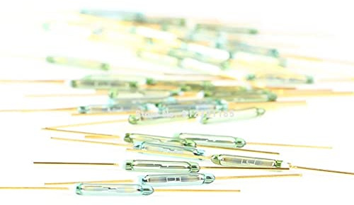 Reedschalter Glas Reedkontakt,Reedkontakt Schließer,Kunststoff Reedschalter,Reedschalter,Glas Reed-Schalter Reedkontakt Schließer Magnetischer Induktionsschalter,(2mm × 14mm),10 stücke