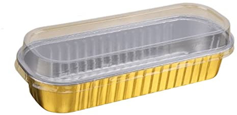 BYYLECL Disposable Aluminum Foil Tin Box, Disposable Bakeware Pans, Foil Trays, Multipurpose Rectangular Tin Foil Packing Box, Household Baking Bowl Kitchen Supplies