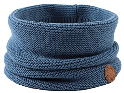 XIAOHAWANG Bufanda de punto para bebés y niñas, cálida para otoño e invierno, bufandas de algodón para niños, azul vaquero, Talla única