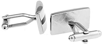 Stfery Manschettenknöpfe mit Gravur, Oberhemd Manschettenknöpfe Silber Versilbert Cufflinks Rechteckig Schmuck Geschenk