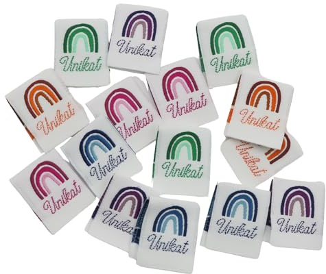 15 Stück Gewebte Label Paket Unikat Annähen Einnäher Web Label Etikett Einzelstück Unique