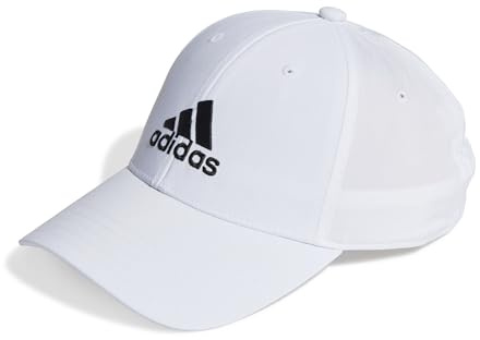 Adidas Unisex Embroidered Logo Lightweight Baseball Cap, White/Black, XS