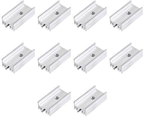 DMiotech 10 Pack 30x15x10mm Alu Kühlung TO-220 Transistordiode Silberton | Mit Doppelstift