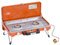 Outsunny Gaskocher 2-flammig Klappbar Campingkocher mit Schlauch, Regler, Griff für Picknick, Garten, Edelstahl+Metall, Orange, 46,5 x 33,5 x 17,4 cm