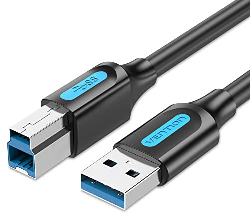 VENTION Druckerkabel 3m USB 3.0 Typ A Stecker auf Typ B Stecker Kabel Scanner Kabel USB Druckerkabel kompatibel mit HP/Epson/Dell/Canon/Lexmark/Xerox/Brother/Samsung usw