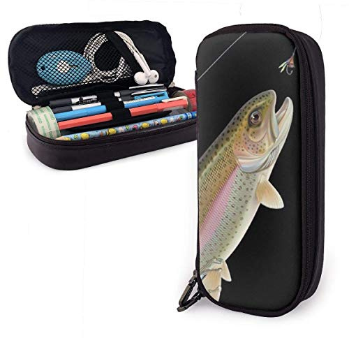 Federmäppchen mit Rentier-Horn springender Fisch, großes Fassungsvermögen, Schreibwaren, Federtasche, farbe, 5.0cm*10.5cm*20.5cm, federmäppchen