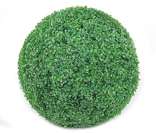 HUHJYUGE Künstliche Formschnittkugeln 35cm, Realistische Dekorative Grünkugeln Wetterfest, Kunstpflanze Buchsbaum Kugel Nicht Leicht zu Verblassen, für Hinterhof, Balkon, Garten