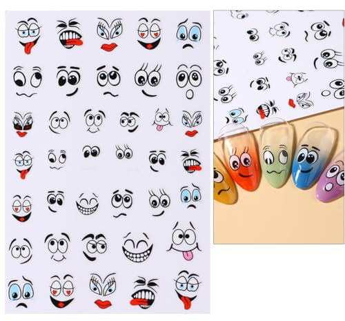 10 lustige Augen Mund Aufkleber - 380 stück Karikatur Aufkleber Etiketten Witzige Sticker für Kunst Handwerk DIY Sammelalbum Kühlschrank