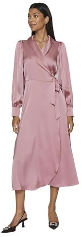 Vila Dam Vienna Ravenna L/S Vristband Wrap Dress-Noos klänning, Foxglove, 34