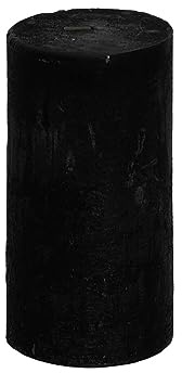 Stumpenkerze durchgefärbt mamoriert Ø10 cm x 20 cm (Schwarz)