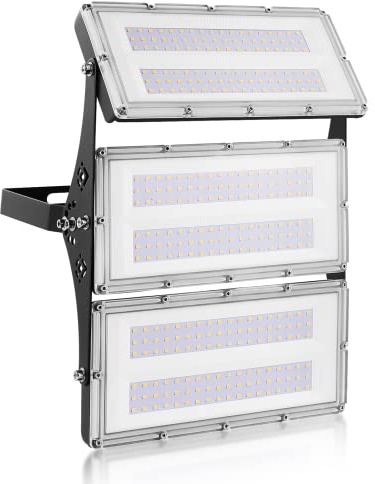 MKKM LED Strahler Flutlichter außen 300W Superhell 30000lm Flutlichtstrahler 6500K IP67 Wasserfest Außenstrahler für Sportplatz (Warmweiß, 300W)
