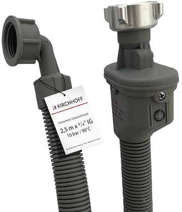 KIRCHHOFF 98657230 - Manguera para lavadora (2,5 m, manguera de entrada con 3/4 x 3/4 IG para lavadora o lavavajillas, manguera de agua con Aquastop)