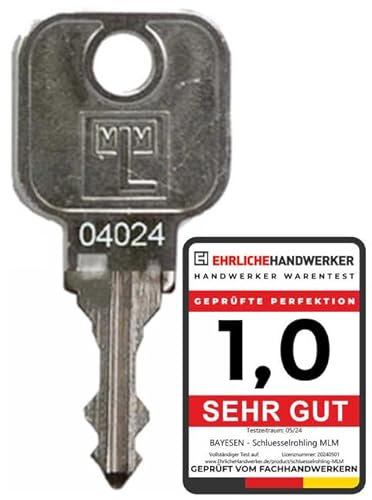 bayesen Ersatzschlüssel passend für MLM EuroLocks BISLEY L&F - Nummernkreis 04001 bis 04103 - für Hebelzylinder, Möbelschlösser und Schrankschlösser - Nachschlüssel & Zusatzschlüssel nach Code [04090]