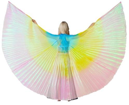 MUNAFIE Bunte Flügel Isis Wings Erwachsene Bauchtanz Kostüm Damen Halloween Kostüm Damen Bauchtanz Flügel für Karneval Cosplay