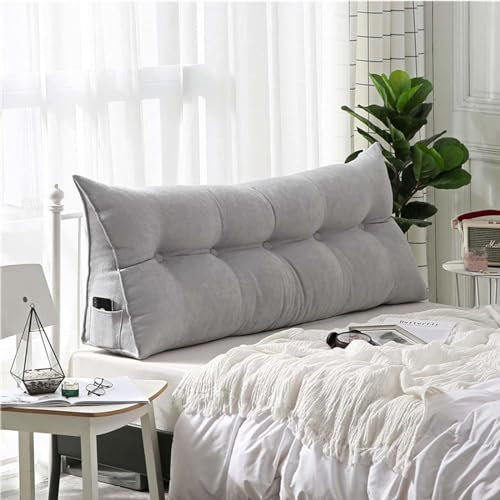 YSZBD Rückenkissen Keilkissen für Bett und Sofa, Lendenkissen, Bett-Rückenstütze Keilform Rückenstützkissen Stützkissen Sitzkissen für Bett Sofa Kopfteil Lesekissen,H-150x50x20cm