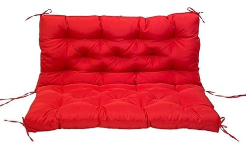 Hollywoodschaukel Auflage Auflagen Für Gartenmöbel Sitzauflage Bank 2-3 Sitz Schaukel Ersatz Sitzkissen Für Außen Garten Terrasse Veranda Bank Kissen,120 * 100 * 10CM,Red