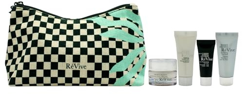 Revive Set by Revive for Women - 5 Pc 0.1oz Ultra Retexturizing Hydrator, 0.24oz Brightening Moisture Mask, 0.17oz Revitalizing Eye Mask, 0.17oz Moisturizing Renewal Day Cream SPF 30, Pouch