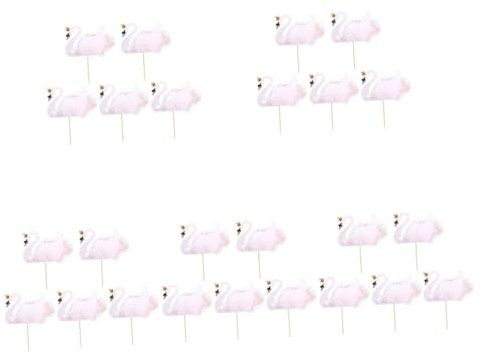 VICASKY 25piezas Decoración De Pastel De Cisne Accesorios para Cumpleaños y Topper para Tartas Elegantes y Postres