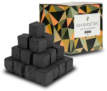 Cocobration Charbon Naturel 1 kg pour Chicha – Cubes 26 mm | Haute Performance | Longue Durée | sans Odeur ni Goût | Idéal pour Foyer Classique ou Kaloud