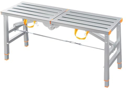 Plataforma de Trabajo Ajustable, andamio Plegable portátil, andamio de Aluminio Resistente para Limpieza de techos,100cm