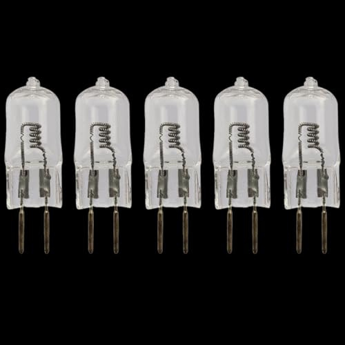 UGEFKMQ Kapselglühlampen G6.35 100W 12V Halogen GY6.35 Bi-pin Glühlampen GY6.35 24V 50W Halogen Leuchtmittel Warmweiß 5PC 12V-20W