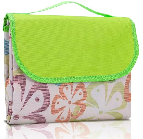 Meng Jiaran Picnic Blanket Waterproof Foldable 200 X 200cm Large Beach Blanket Picnic Mat With Carry Handle Outdoor Carpet For Beach Park Camping Hiking Family Playground