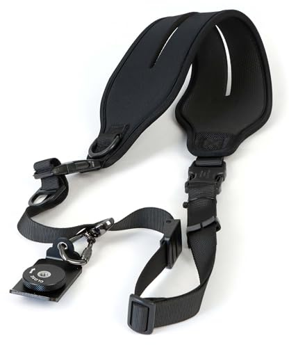 Mantona Tracolla fotocamera TWIN PADDY Quick Strap, lunghezza regolabile 112-163 cm, Cinghia macchina fotografica max 5 kg, Cintura con filettatura 1/4