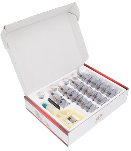 Schröpfglas Set 32 Stück Vakuum Schröpfgläser aus Kunststoff in 7 Größen 28x38 5cm transparentes Schröpfkit für Rücken Arme Beine Schröpfmassage