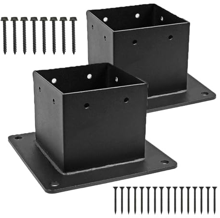 Post Bracket - 3.3x3.5 Inch Inner Size Post Bracket - Gazebos Fixing Hardware,for Fence Enclosures Patio Porch Backyard Pergolas Gazebos Sheds