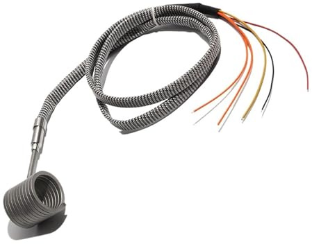 CSFFA Spring Heater 220V Electric Coil Nozzle Hot Runner Spiral Band Heater 16x25-50m with K/J Thermocouple 4.2x2.2mm 1pc(K-Type thermocouple,220V,280W 16x40mm(IDxH))