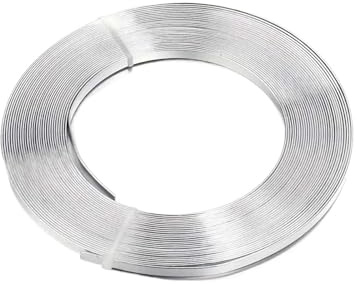 Aluminiumtråd 5 mm x m färgad aluminium-pysseltråd – 8 färger, smyckeskvalitet, rostfri för infattning/ringar/örhängen (silver)