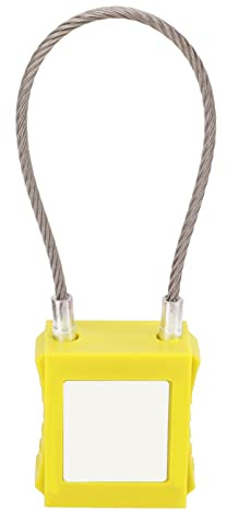 Generic Heavy Duty Lockout Tagout Cable Locks, UV Resistant Stainless Steel Safety Padlock with Insulation Design for Equipment Maintenance, 85mm Shackle (Yellow)