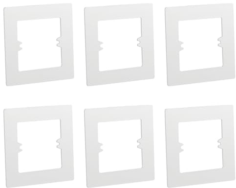 Light Switch Surround, 6Pcs White Light Switch Cover Plate for Single Switches and 1-Gang Sockets, Square Shape Faceplate Covers, Protects Walls from Finger Marks, UK Standard Size