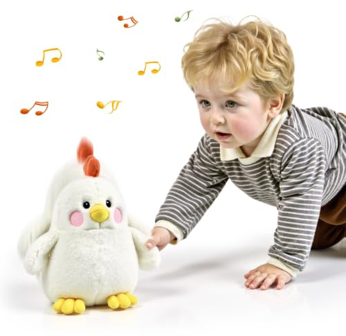 TUMAMA KIDS Tanzender Singen Hühnchen Spielzeug Kinder, Interaktives Plüschtier Kopie Sprechender Tier mit 6 Musik, Sprechende Sprungspielzeug von 2 3 4 5 6 Jahren, Baby Dancing Spiel Nachsprechendes
