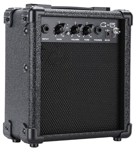 Generic Amplificatore per Chitarra Elettrica Portatile per Esercitazioni Ed Esibizioni, Funzione Bluetooth, 5 W, Design Compatto in Legno di Pino
