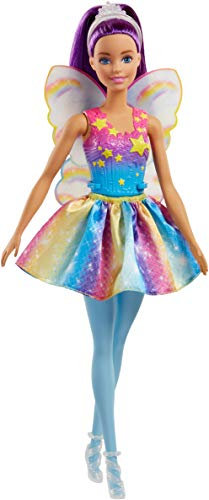 Mattel Barbie FJC85 Dreamtopia Fee: Regenbogen-Fee (lila Haare), Puppe