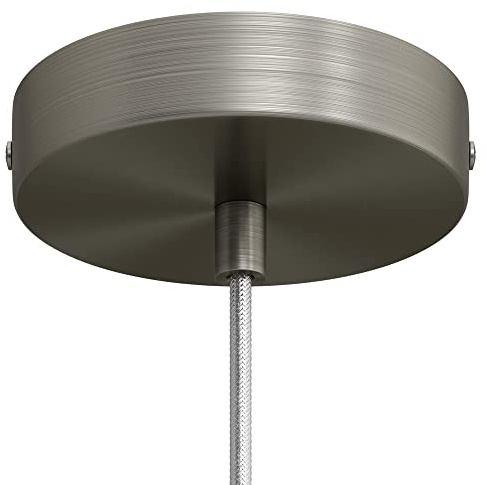 creative cables - Zylindrischer Lampenbaldachin Kit aus Metall - Konisch, Titan satiniert
