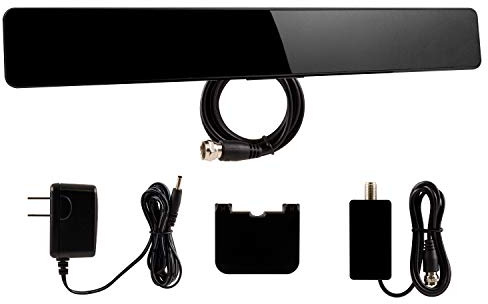 UltraPro Amplified TV Antenna, Indoor Bar Design, Long Range, Supports 4K 1080P HD Digital VHF UHF, Smart TV Indoor Antenna, Amplifier Signal Booster, Black, 47331