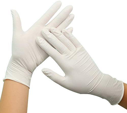 Wegwerf 100pcs Einweg-Latex-Handschuhe weiß Griffige säure- und laugen Laboratory Gummi Handschuhe Haushalts-Reinigungs-Produkte Kreuzinfektion verhindern (Color : White 100pcs, Size : S)
